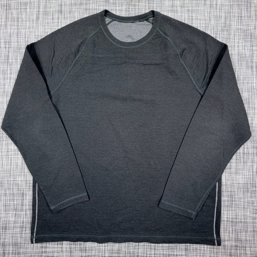Tommy Bahama Mens Shirt Approx XL Gray Long Sleeve Crewneck Raglan Marlin Logo